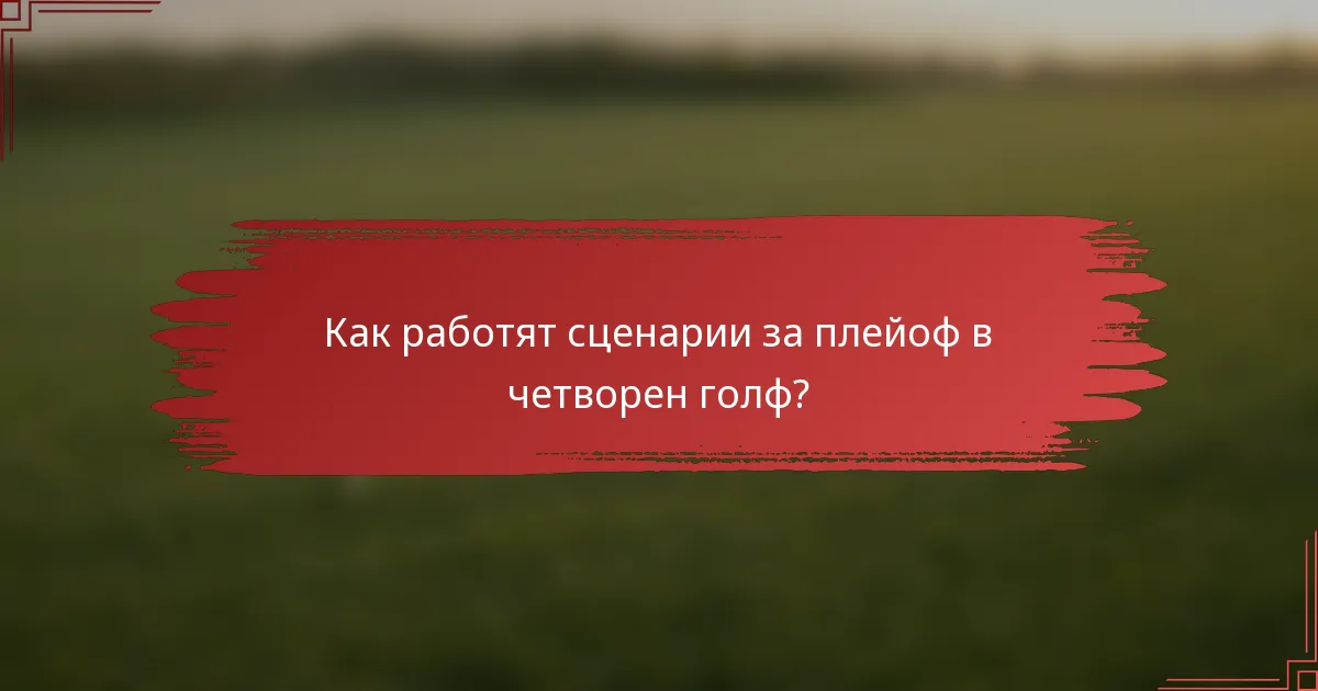 Как работят сценарии за плейоф в четворен голф?