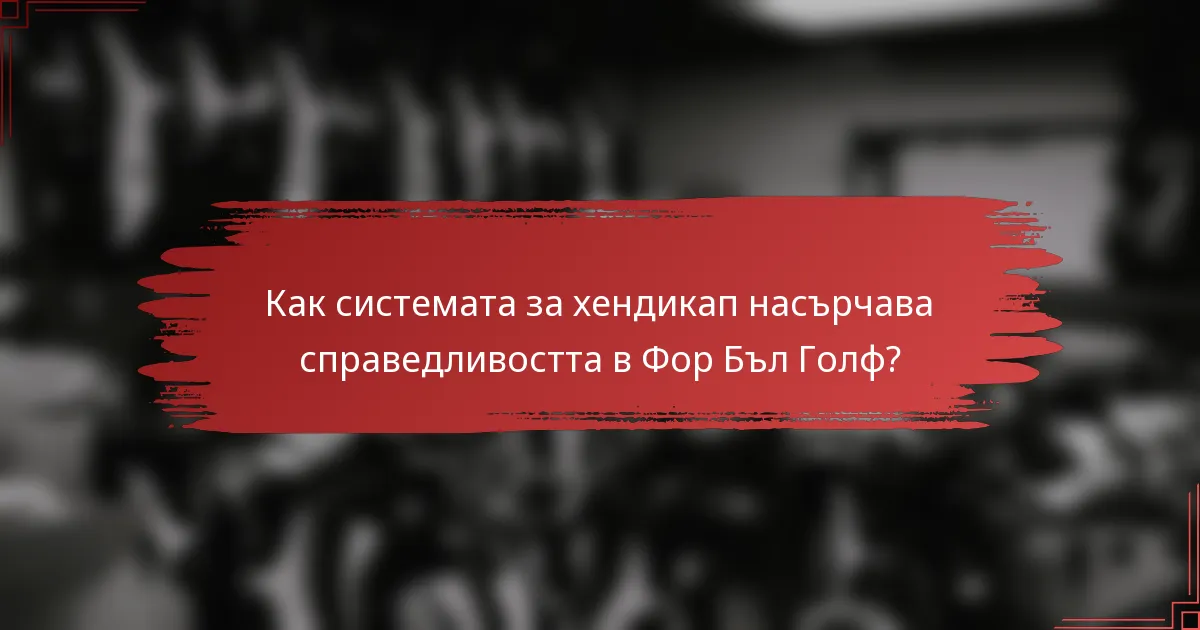 Как системата за хендикап насърчава справедливостта в Фор Бъл Голф?