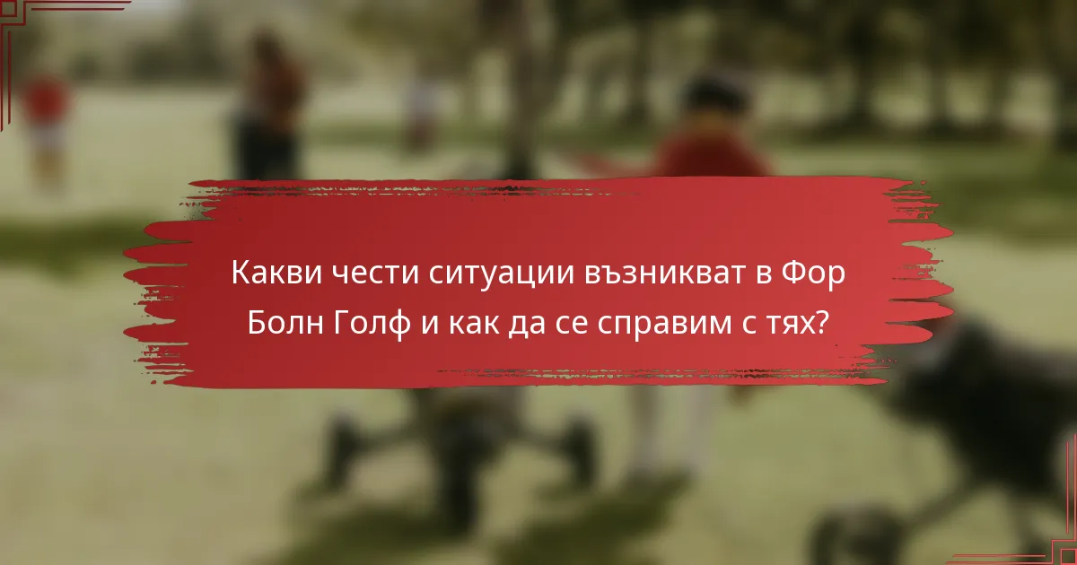 Какви чести ситуации възникват в Фор Болн Голф и как да се справим с тях?