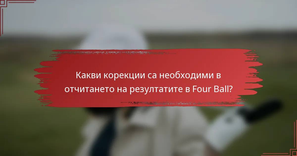 Какви корекции са необходими в отчитането на резултатите в Four Ball?