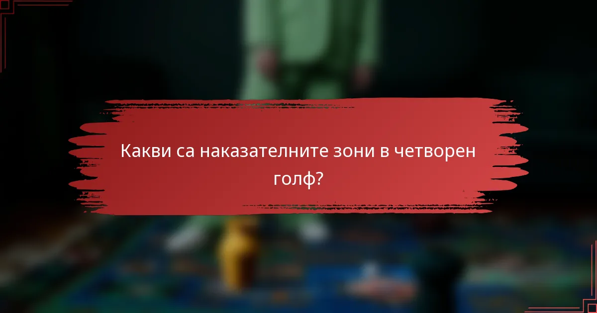Какви са наказателните зони в четворен голф?