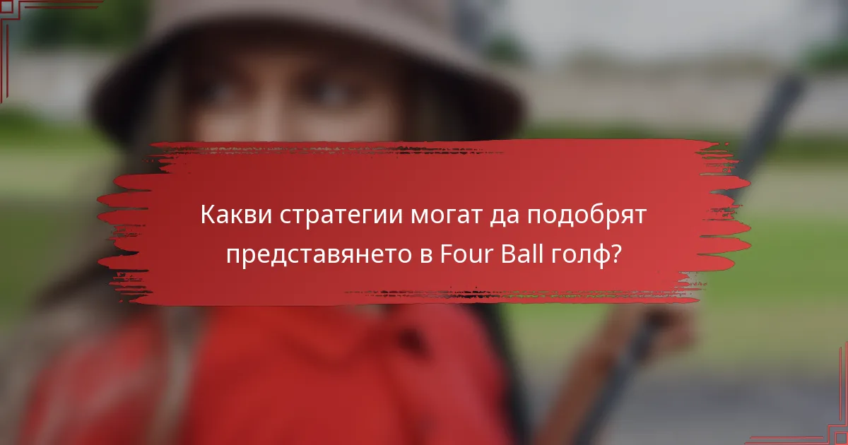 Какви стратегии могат да подобрят представянето в Four Ball голф?